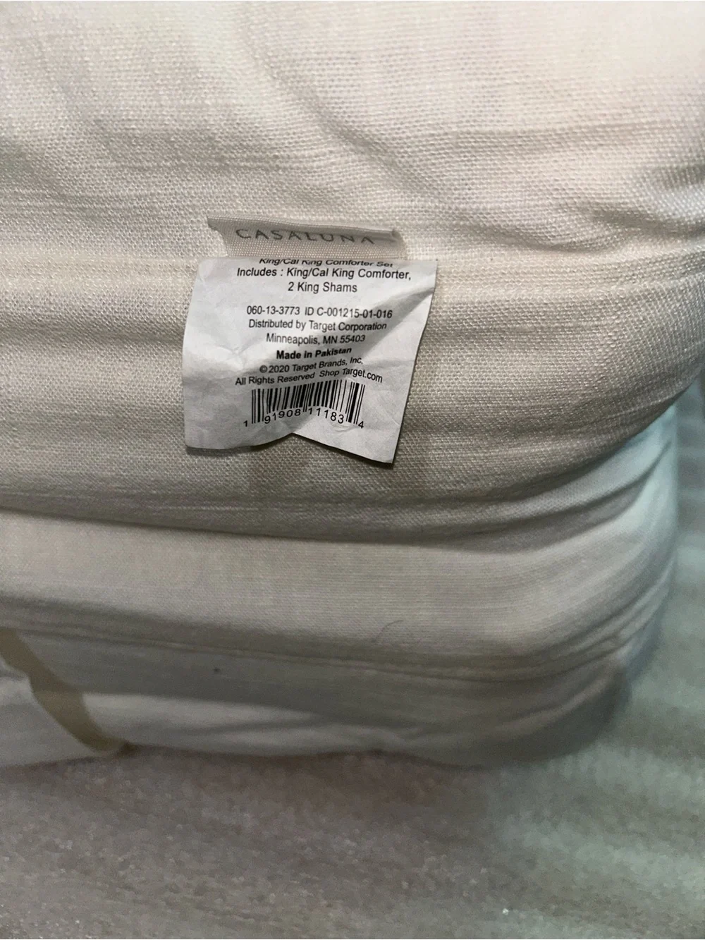Casaluna King/Cal King Heavyweight Linen Blend Comforter Set, White